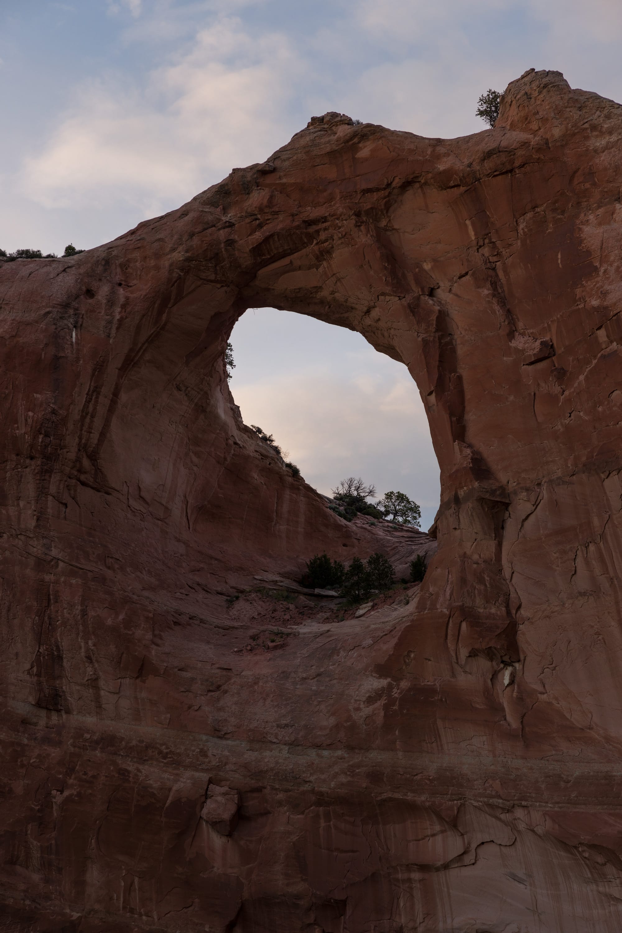 Close-up of the arch rock formation in Window Rock, Arizona