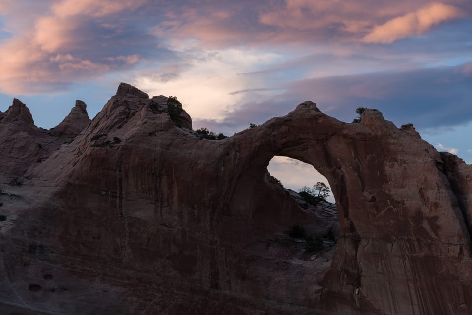 The arch rock formation in Window Rock, Arizona